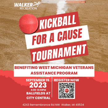 graphic with information on a kickball tournament