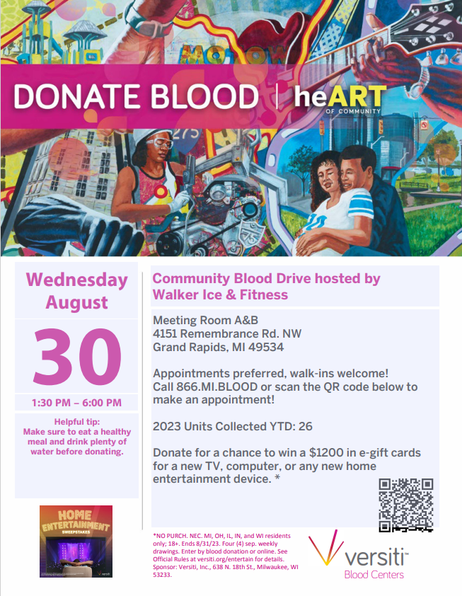 graphic advertising an upcoming blood drive